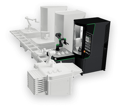 Automated production cell with LBR.one and robot handling